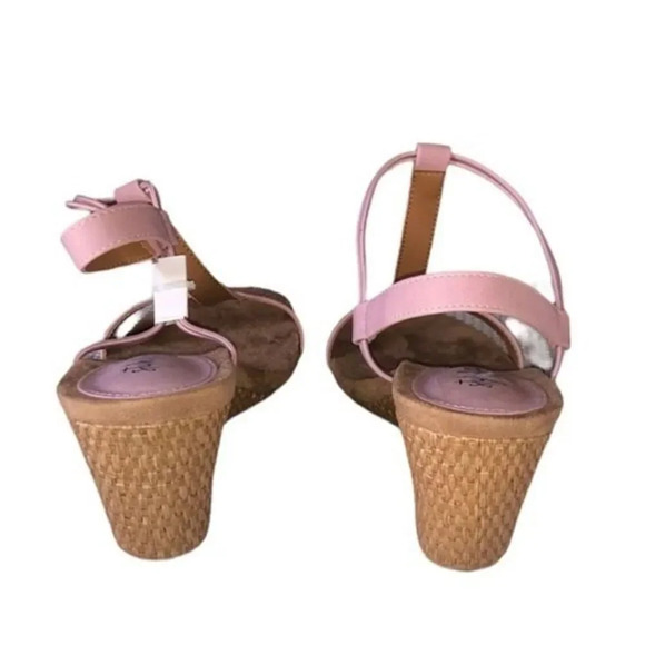 Style & Co Mulan Wedge Spring Summer Comfortable Pink Sandals Size 9.5 - Picture 3 of 8